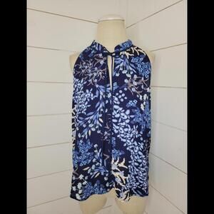 Alice Blue for Stitch Fix blue with blue floral design sleeveless blouse